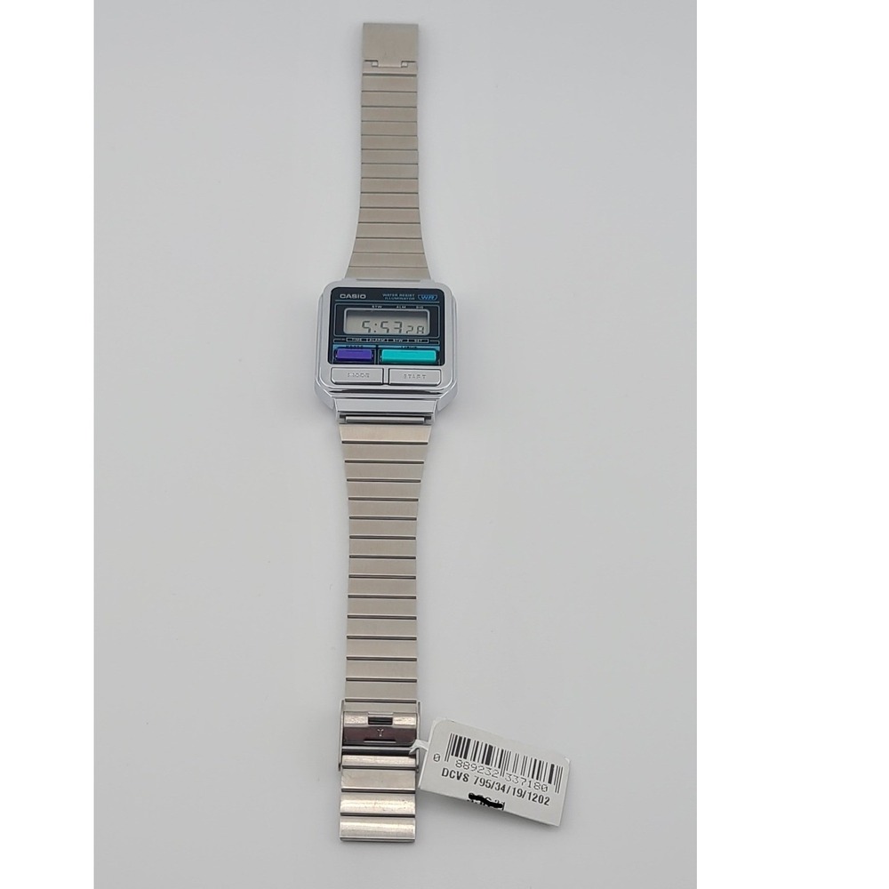 Casio Vintage Digital Watch Silver Stainless Steel Retro 80s Style
